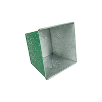 Jardinière carrée en métal galvanisé de Noël, pot à fleurs en étain gaufré flocon de neige vert, décoration de table pour la maison et les fêtes