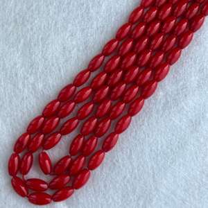 Oem 6*8Mm Rijstvorm Rode Koraalkralen Voor Sieradenontwerp - Product Image 1