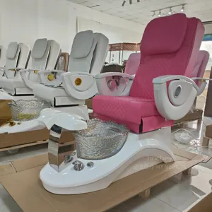Professional Luxury Modern Beauty Nail Salon Pipeless Whirlpool System Discharge Pump Foot Spa Manicure Massage Pedicure Chair