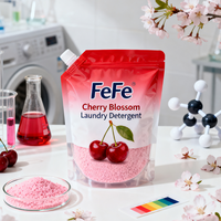 Poudre de savon concentrée écologique personnalisée pour vêtements commerciaux jetables, détachant concentré parfum cerise, vente en gros usine