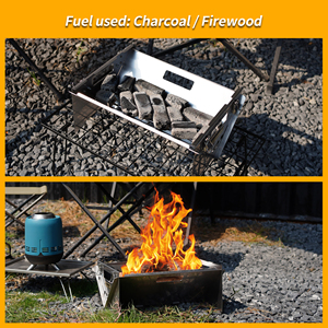 360 °   <span class=keywords><strong>Barbecue</strong></span> pliant rotatif en métal pour jardin extérieur, en acier inoxydable, pour camping, pique-niques, fêtes sur la plage et à la maison - Product Image 3