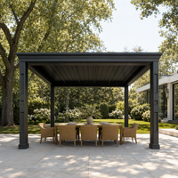 Gazebo de jardin robuste 3x4m avec colonnes renforcées et toit à lames solides pour espace de loisirs extérieur