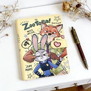 Quaderno in Pelle A5 con Illustrazioni di Animali, Articoli di Cancelleria per Studenti, Pagine a Colori, Diario/Ricettario Staccabile - Product Image 1