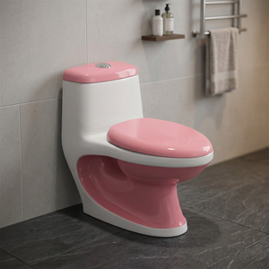 Indian Ceramic One Piece WC Black White Multi Color Water Closet Western Floor Mounted Toilet - Product Image 2