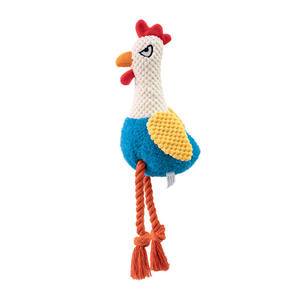 Simpatico peluche eco-friendly Push-pull morbido morso resistente a forma di gallo animale cigolante cane da masticare giocattoli - Product Image 3