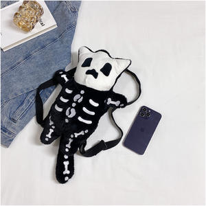 Atacado Crânio De Pelúcia Brinquedo Cartoon Mochila Menina Bonito Coin Purse Estudante Ombro Crossbody Bag Halloween Kids Gift - Product Image 5