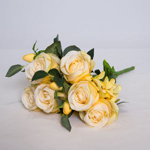 Ramos de rosas artificiales de 9 cabezas para boda, <span class=keywords><strong>D</strong></span>ía de la madre y <span class=keywords><strong>D</strong></span>ía de Acción de Gracias, decoración de fiesta en casa, Rosas para el <span class=keywords><strong>D</strong></span>ía de San Valentín - Product Image 4