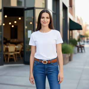 Cintura in PU con fibbia ovale in lega da 2,5 cm per donna e uomo, abbigliamento casual - Product Image 2