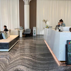 Azulejo de suelo interior de mármol negro de grano de madera antigua - Product Image 6