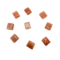 Manik-manik Batu Matahari Alami 8x7 mm Potongan Persegi Panjang Oranye Merek LANGYUE Asal CN/GUA untuk Pembuat Perhiasan Kustom