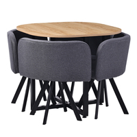 Ensemble de table à manger ronde moderne de luxe en MDF de haute qualité avec 4 chaises, échantillon gratuit