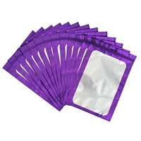 Mini petits sacs de poche à fermeture éclair en feuille d'aluminium refermable en Mylar mat anti-odeur pour emballage alimentaire avec fenêtre