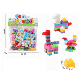 Jinming giáo dục đồ chơi Khối gạch loại xây dựng khối đồ chơi thiết lập mục mới 88 Pcs trẻ em nhựa PVC Túi xách tay unisex - Product Image 1