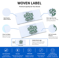 Étiquettes en tissu damassé personnalisées pour vêtements, étiquettes de col à coudre pour t-shirts, découpe au laser, impression sérigraphique