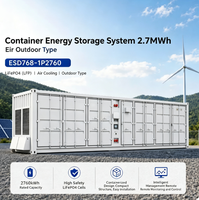 Système de stockage d'énergie en conteneur extérieur LiFePO4 de 2,7 MWh, batterie à refroidissement par air pour photovoltaïque, réseau industriel, micro-réseau et réduction des pics de consommation