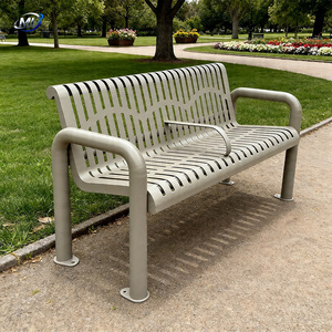 Banco Comercial Moderno de Acero Inoxidable para Exteriores con Diseño Duradero para Parques, Centros Comerciales y Escuelas - Capacidad para 4 Personas - Product Image 1