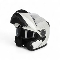 Casque modulaire Bitter Serel blanc M en polycarbonate homologué ECE 22-06 avec visière solaire compatible Pinlock