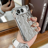 Coque de téléphone portable en PC plissé et plaqué pour iPhone Duo Apple 18, style tendance