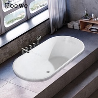 Baignoire encastrable de différentes tailles, baignoire acrylique encastrable de 1,2 m, forme ovale transparente, baignoire de douche pour hôtel, projet commercial
