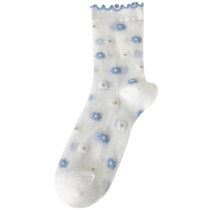 Nuove <span class=keywords><strong>Calze</strong></span> da Donna a Metà Polpaccio 2026 CE Oeko-Tex <span class=keywords><strong>100</strong></span>, Sottili Estive in Seta di Vetro, Floreali Dolci Lolita, Trasparenti in <span class=keywords><strong>Cotone</strong></span> - Product Image 6