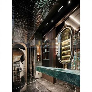 LL279 Wholesale Water Ripple Effect Gold Ripple Stainless Steel <b>Sheet</b> <b>Mirror</b> Water Wave Stainless Steel Ceiling Panel Material - Product Image 2