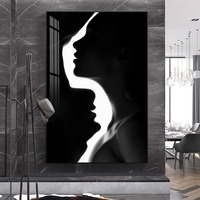 Nouvelle conception, peinture murale abstraite en porcelaine cristalline noire et blanche pour la décoration de chambre de mariage