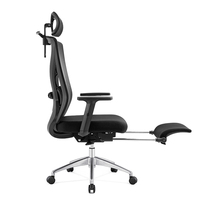 Chaise de travail chaise de bureau moderne ergonomique en maille avec repose-pieds