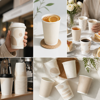 Gobelet à café jetable en papier blanc à paroi simple, compostable, biodégradable, 4 oz, 8 oz, 12 oz, impression personnalisée, pour usage en café