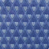 Tissu en denim brut jacquard lavé à motifs cœurs, tissé, teint uni, pour pantalons, jeans, vestes, combinaisons, sacs, chaussures, chapeaux