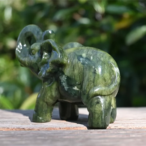 Estatua de elefante de jade Xiuyu natural pulido de 2 pulgadas, adorno de animal de jade hecho a mano, piedra curativa de chakra, artesanía para colección - Product Image 5