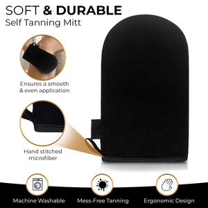 Gants de bronzage personnalisés avec logo, mitaines auto-bronzantes avec poignet élastique, applicateurs de bronzage ovales pour le corps - Product Image 3