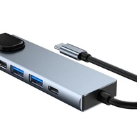 Meilleur prix Bajeal Hub USB 3.0 Type-C 5-en-1 pour Ethernet 2.0 RJ45 Station d'accueil en alliage d'aluminium Gris Argent Stock de données