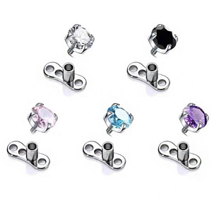 Anclaje de Titanio ASTM F136 con Rosca Interna y Tres Orificios para Piercing Corporal, Joyería al por Mayor, Micro Anclaje Dérmico - Product Image 2
