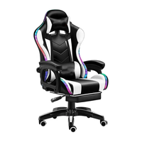 Chaise d'ordinateur de jeu de petite taille bon marché en gros Chaise de jeu de style course E-sport Chaises de joueur avec lumières RVB et repose-pieds