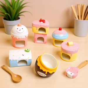 Hamster Golden Hamster Fancy Rat Summer Cooling Nid en céramique-Cartoon French Cream Heatstroke Prevention Ice House - Product Image 1