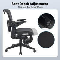 Chaise de bureau ergonomique de luxe à dossier haut, entièrement en mesh, confortable, pour les personnes de grande taille