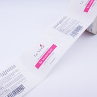 Emballage transparent, étiquette personnalisée avec logo, autocollant transparent, étiquettes brillantes, autocollant imperméable, étiquette adhésive transparente, cosmétique