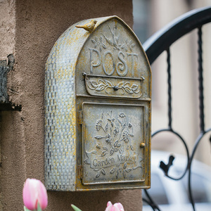 Mailbox Wall Mount Mailboxes Outside Antique Style Vintage Decor Metal Mailbox