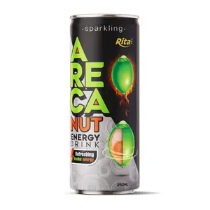 뜨거운 제품 개인 라벨 250ml 통조림 스파클링 Areca 너트 에너지 음료 도매 뜨거운 판매 멀티 과일 맛