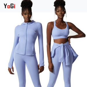 Conjunto de Yoga y Fitness de 3 Piezas para Niñas, Ligero, Transpirable, con Frente Sólido, Cintura Elástica, Estilo Moderno, Ajustado, Venta al Por Mayor - Product Image 2