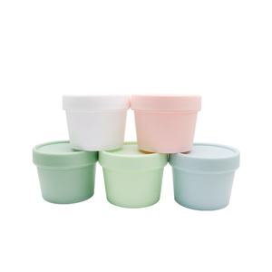Pot vide rond mat en PP coloré de 50g, 100g, 200g, 250g pour crème corporelle, masque facial et crème glacée - Product Image 1