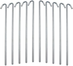 Estacas de Acero Galvanizado en Forma de Signo de Interrogación, Medias Estacas Redondas de Aluminio para Tiendas de Campaña, Accesorio de Camping para Exteriores, Estacas de Jardín de Alambre de Acero - Product Image 3