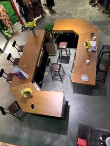 Nuovo Design alla Moda, Tavolo Lungo Industriale <span class=keywords><strong>Vintage</strong></span> in Legno Massello per Ristorante, Bancone <span class=keywords><strong>Bar</strong></span> - Product Image 5