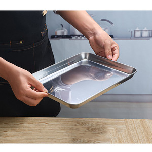 Plateau en métal de petite taille en acier inoxydable, plateau de cuisson pour la cuisine, le Camping en plein air, vente en gros - Product Image 6