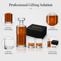 Ensemble cadeau de carafe à whisky personnalisée 850 ml, carafe à liqueur personnalisée en verre cristal dans un coffret cadeau, cadeau d'anniversaire, cadeau d'entreprise