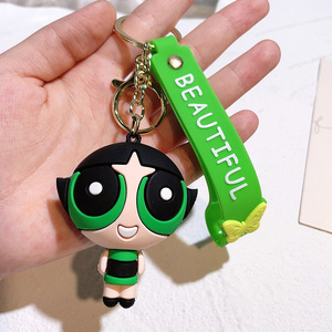 Portachiavi in gomma PP delle <span class=keywords><strong>Powerpuff</strong></span> Girls, con motivo animale carino, delicato regalo di compleanno, ciondolo decorativo per borsa - Product Image 1