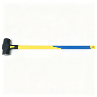 Marteau à mèche octogonal forgé de 8 lb avec manche en fibre de verre de 90 cm, marteau de démolition robuste de 3,6 kg pour la construction et la maçonnerie