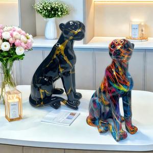 Nuevo Adorno Artístico de Leopardo Esculpido en Resina Epoxi, Artesanía para Decoración de Entrada de Casa u Oficina - Product Image 2