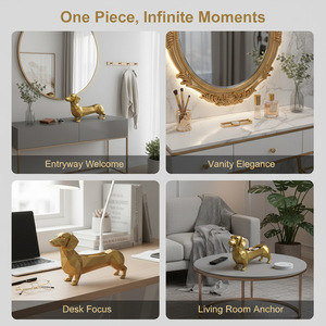 Nouvelles décorations géométriques en forme de <span class=keywords><strong>chien</strong></span> saucisse, ornements de bureau, artisanat en résine, décorations pour couloir et salon, bouddhisme fait main - Product Image 4
