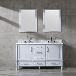 Mueble de Baño Moderno de Madera Sólida Estilo Farmhouse con Espejo Enmarcado Incluido, Resistente al Agua y Ecológico para Apartamento - Product Image 1